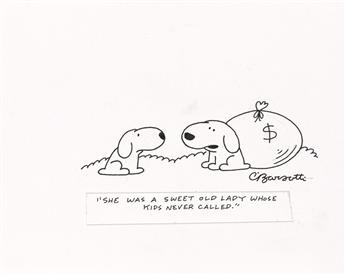(THE NEW YORKER / DOG / CARTOON.) CHARLES BARSOTTI. She was a sweet old lady whose kids never called.